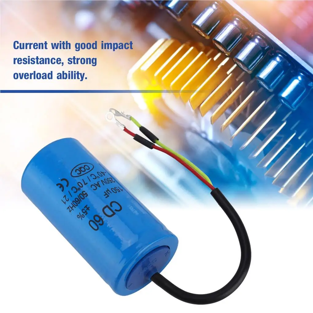 150uf 250V 50/60Hz CD60 Run Capacitor Single Phase AC Motor Capacitors Repair Modified Accessories Spare Parts