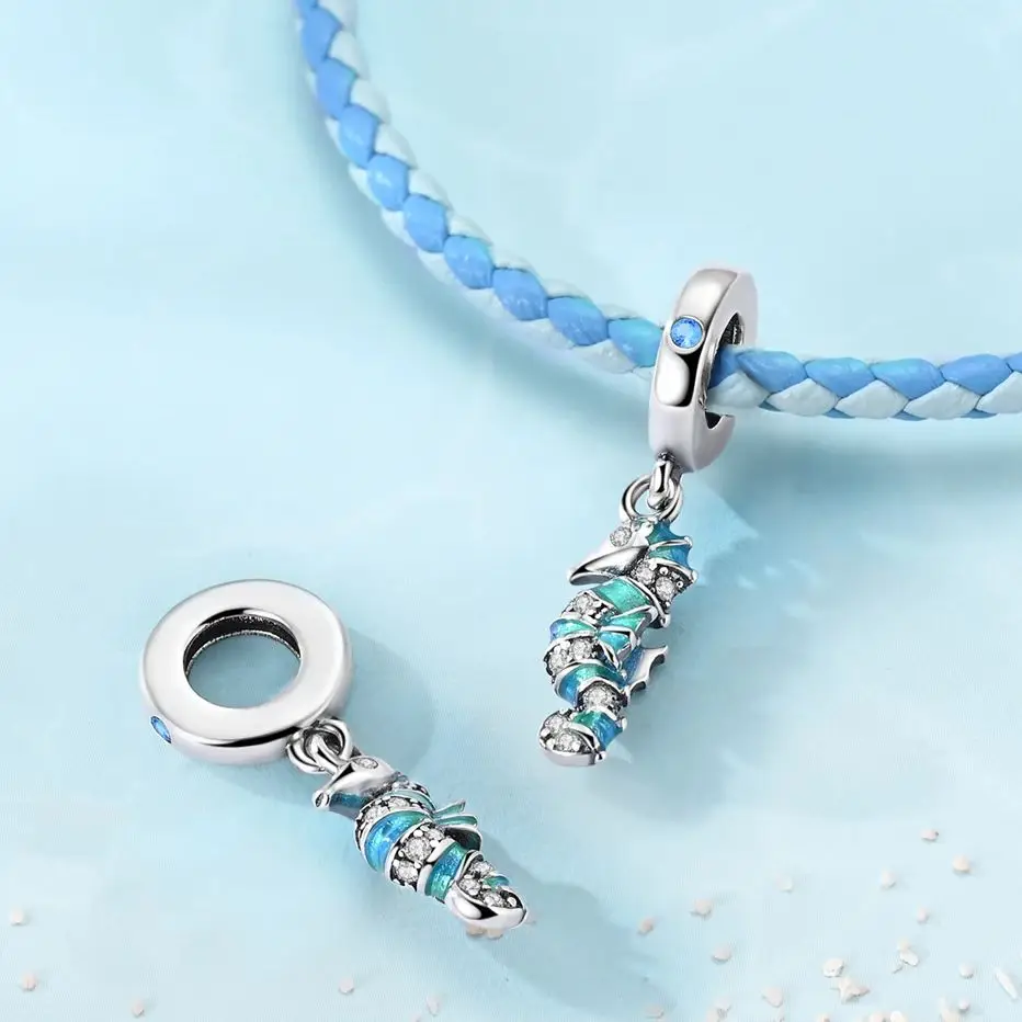 925 الفضة سحر صالح الأصلي قلادة سوار Diy لسيدة فرس البحر غرامة المجوهرات