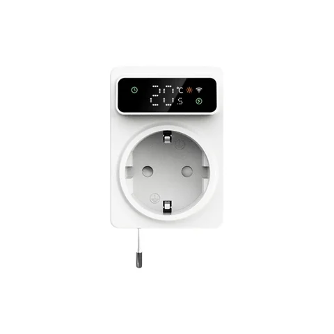 Tuya Wifi Digital Thermostat Socket 16A Precision Plug Remote Temperature Controller Timer Switch Cooling Heating 3M NTC Sensor