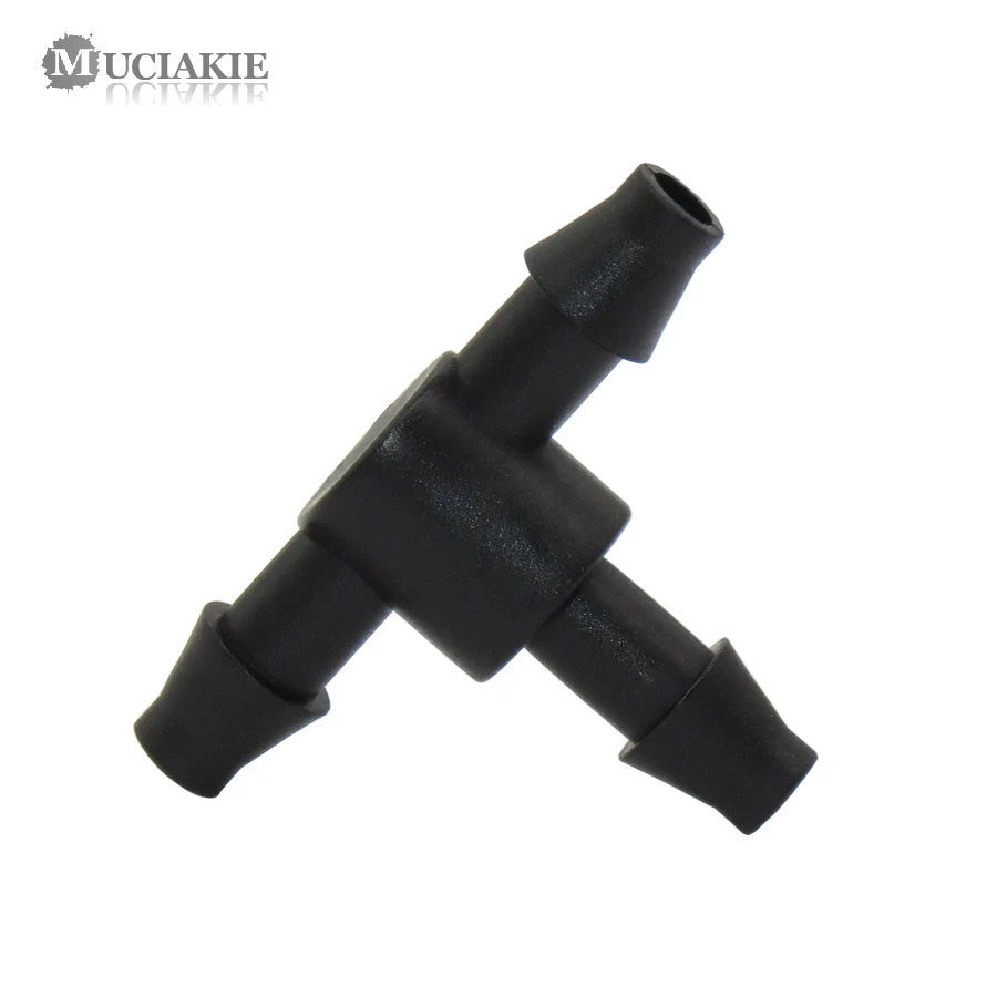 MUCIAKIE-Conector de tubulação de rega de jardim, T Joint, Micro Drip Irrigation Tool, acoplamentos 3 Way, 4mm, 7mm, Barb Tee Piece, 50pcs