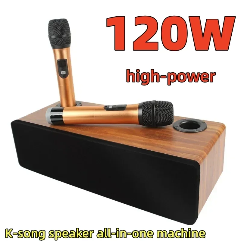 120W Big Power Full Set Wireless Karaoke Speaker Bluetooth TV 3.2 Home Theater Bookshelf Subwoofer Reverberation System With Mic