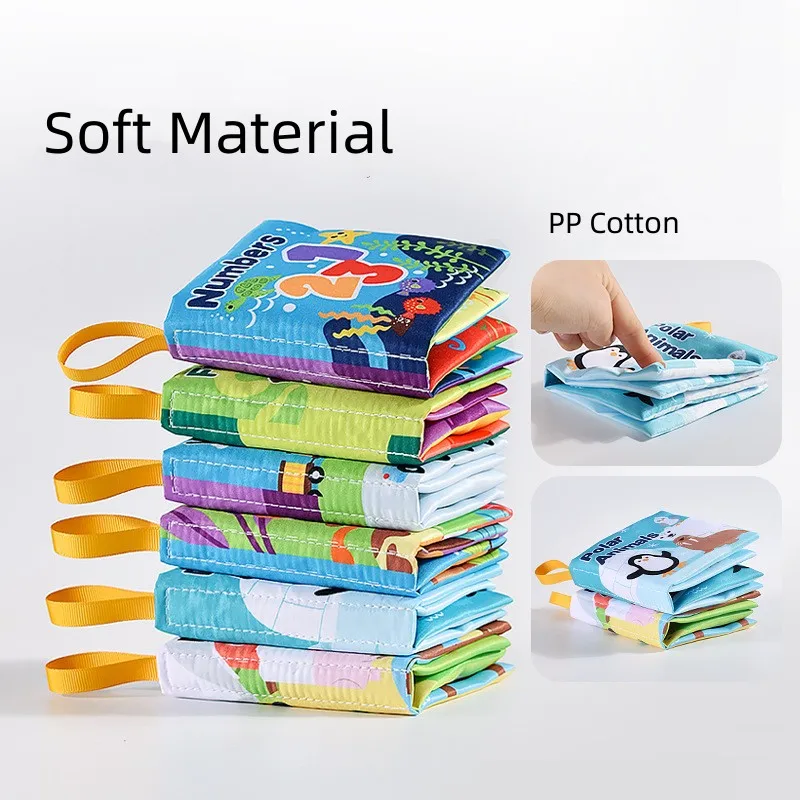 Visual Stimulus Cloth Book Montessori Early Educational Toys Kids Cartoon Toddlers Activity Fabric Books For Babies Gift