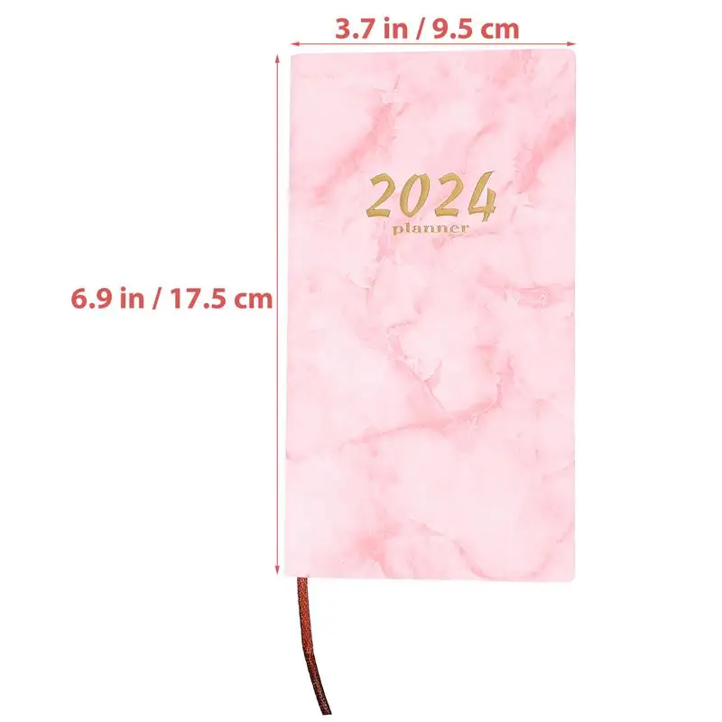 A6 The Notebook 2024 Year Notepad Agenda Marbling Planning Handbook Business Pu Planner Students Practical Writing Portable