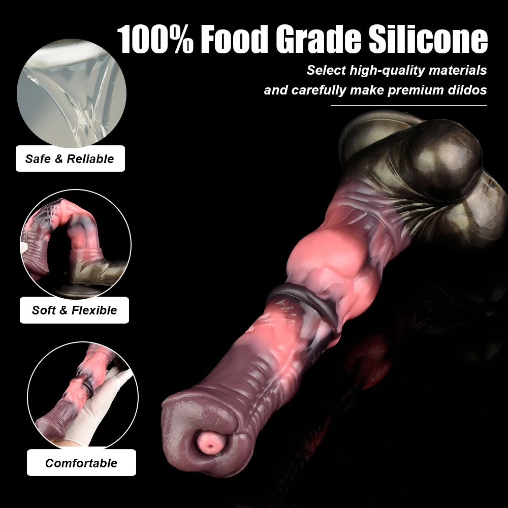 NSFU Realistic Horse Penis Dildo Soft 3 Styles Anal Plug Strong Suction Cup Fake Dick Penis Long Butt Plug Sex Toys for Women 2