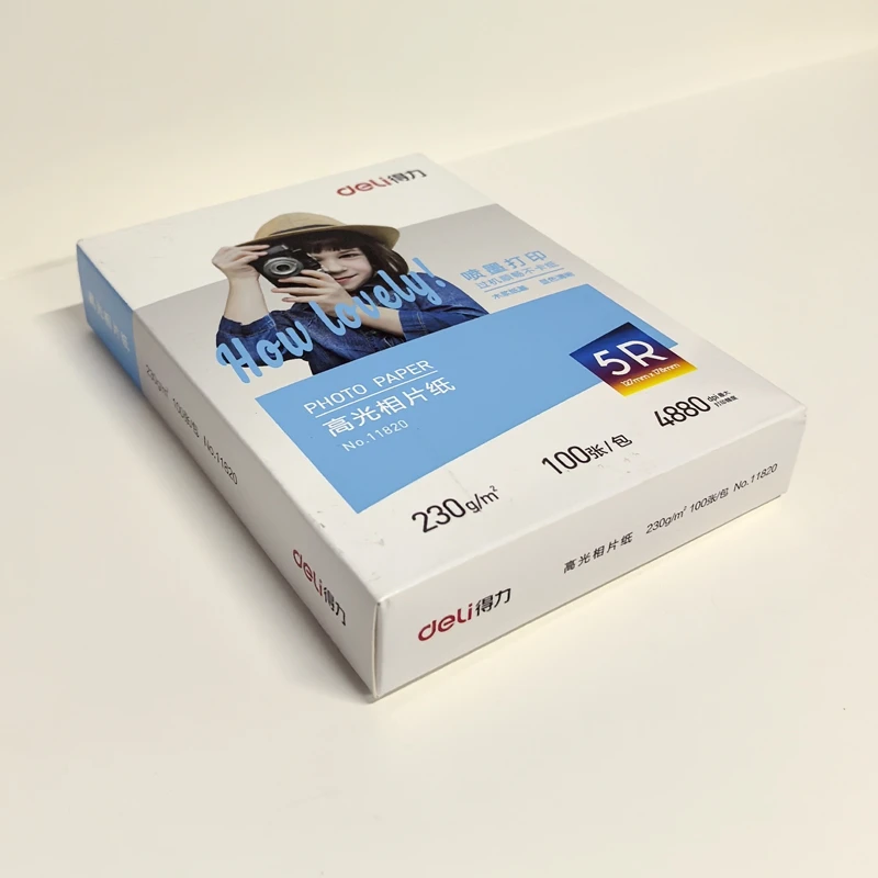 ورق صور لامع من ديلي 11820 230 جرام 100 ورقة/حقيبة ورق طابعة نفاث بالحبر الملون مقاس 7 بوصة 5R (127 × 178 مم) لطباعة الصور #3