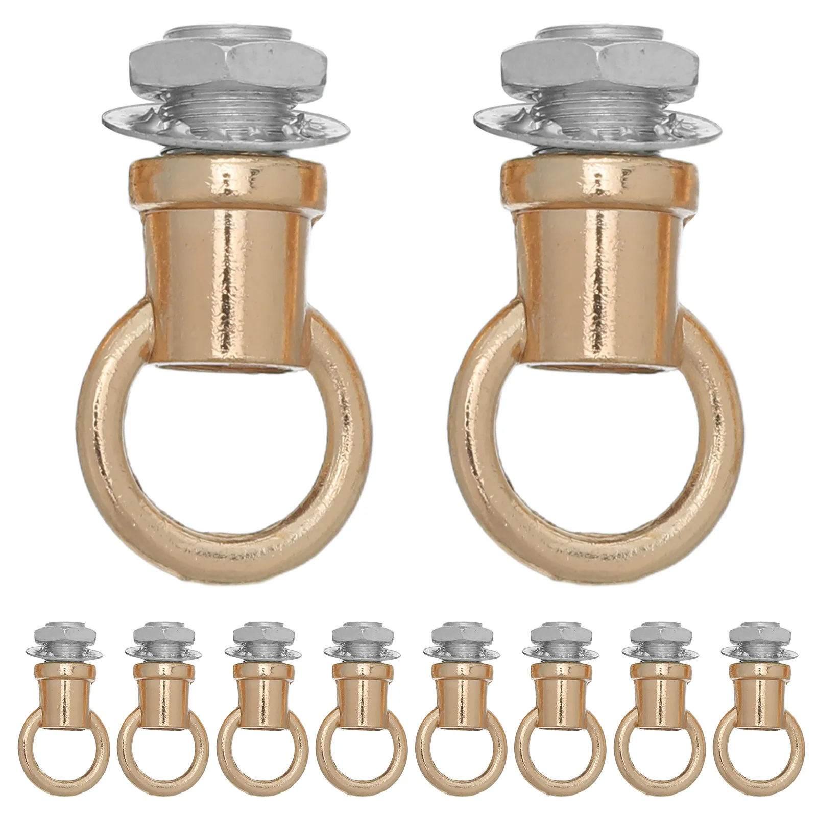 10Pcs Sturdy Light Fixture Hook Ring M10 Threaded Metal Eye Screw Hooks for Chandelier Chain Hanging Lamp Rings Indoor Outdoor