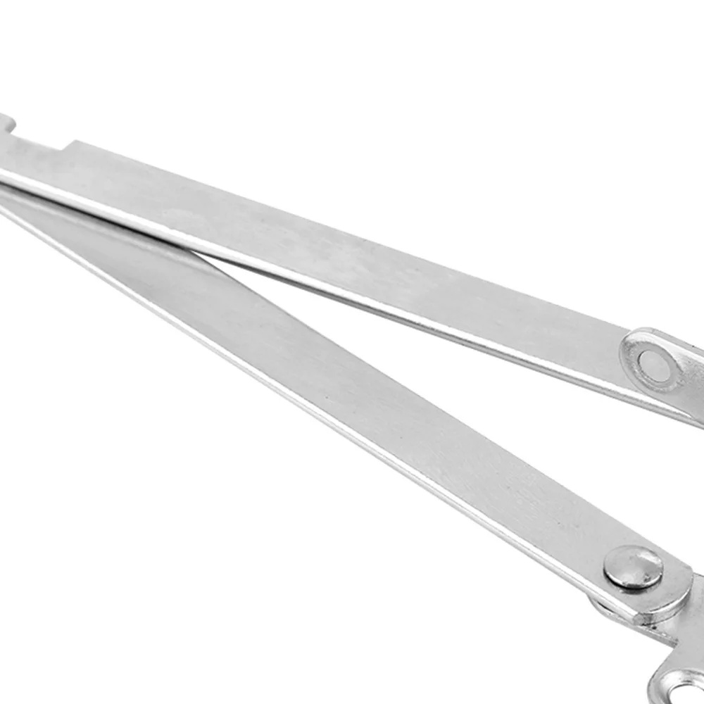 6PCS Stainless Steel​ Support Hinge​ Rotatable Folding​ 180 Degree​ Cabinet Hinge​ Brushed Silver​ Heavy Duty​ Lid Stay​