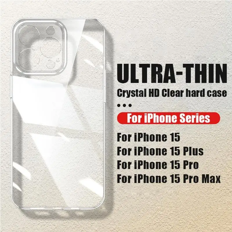 Ultradünne, hochtransparente Hart-PC-Hülle für iPhone 18 17 15 14 13 12 16 Pro Max 17e, kristallklare stoßfeste Handyhülle – Detail 1
