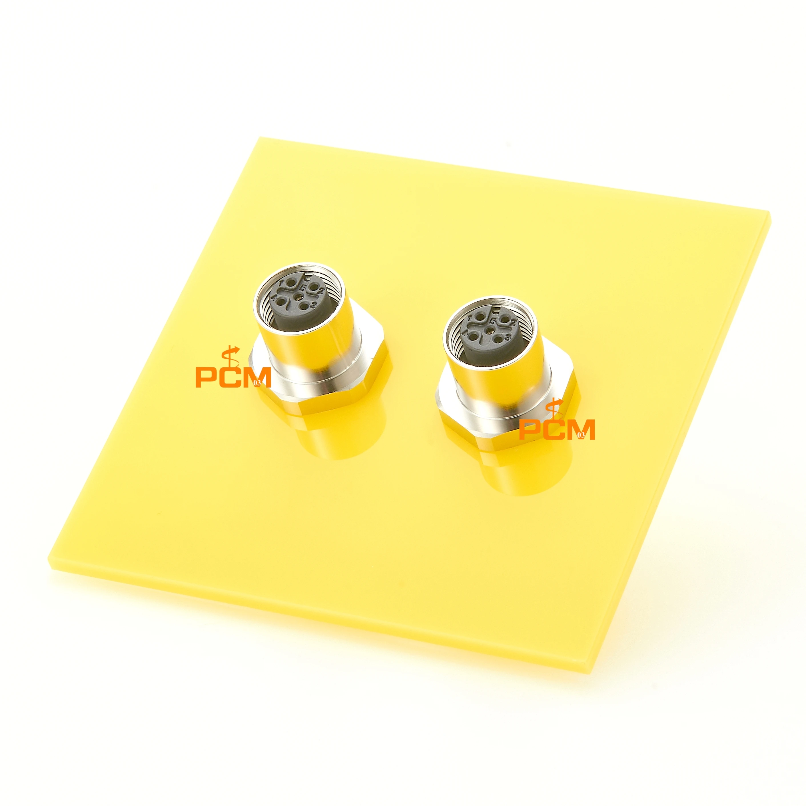 M12 Feed Through Connector M12 5pin แผง Mount Connector Sensor Connector M12 ประเภทซ็อกเก็ตโลหะหญิง Coupler