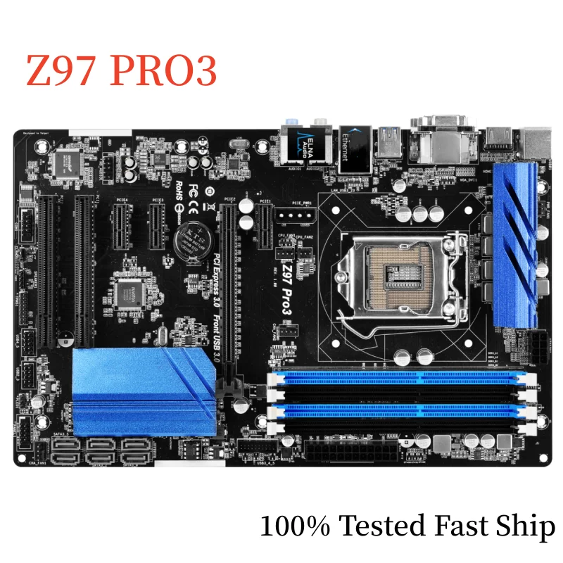 

Материнская плата для Asrock Z97 PRO3 Z97 32 Гб LGA 1150 DDR3 ATX 100% протестированная Быстрая доставка