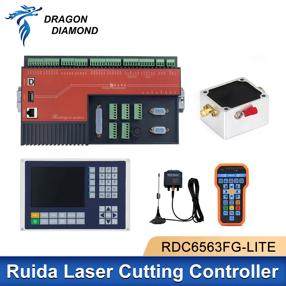 Original Fiber Laser Controller Ruida RDC6563FG-Lite Auto-calibration Three Axis Control for 1064nm Fiber Cutting Machine