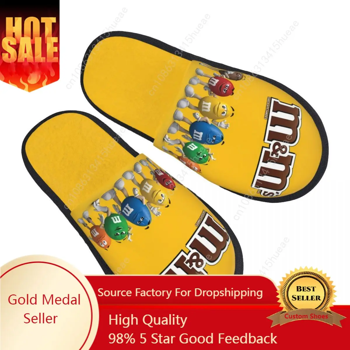 

Women M&M's Chocolate Beans House Slippers Cozy Warm Cartoon Candy Chocolate Memory Foam Fluffy Slipper Indoor Outdoor Shoes