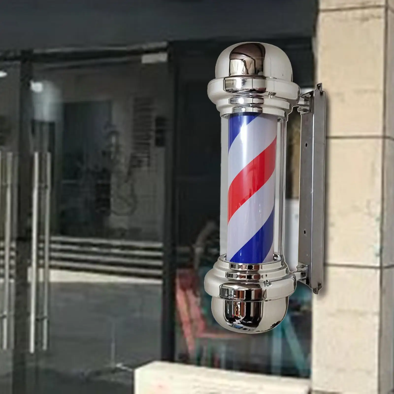 Waterproof Barber Pole LED Light Rotating Hair Salon Shop Sign Stripes for Indoor