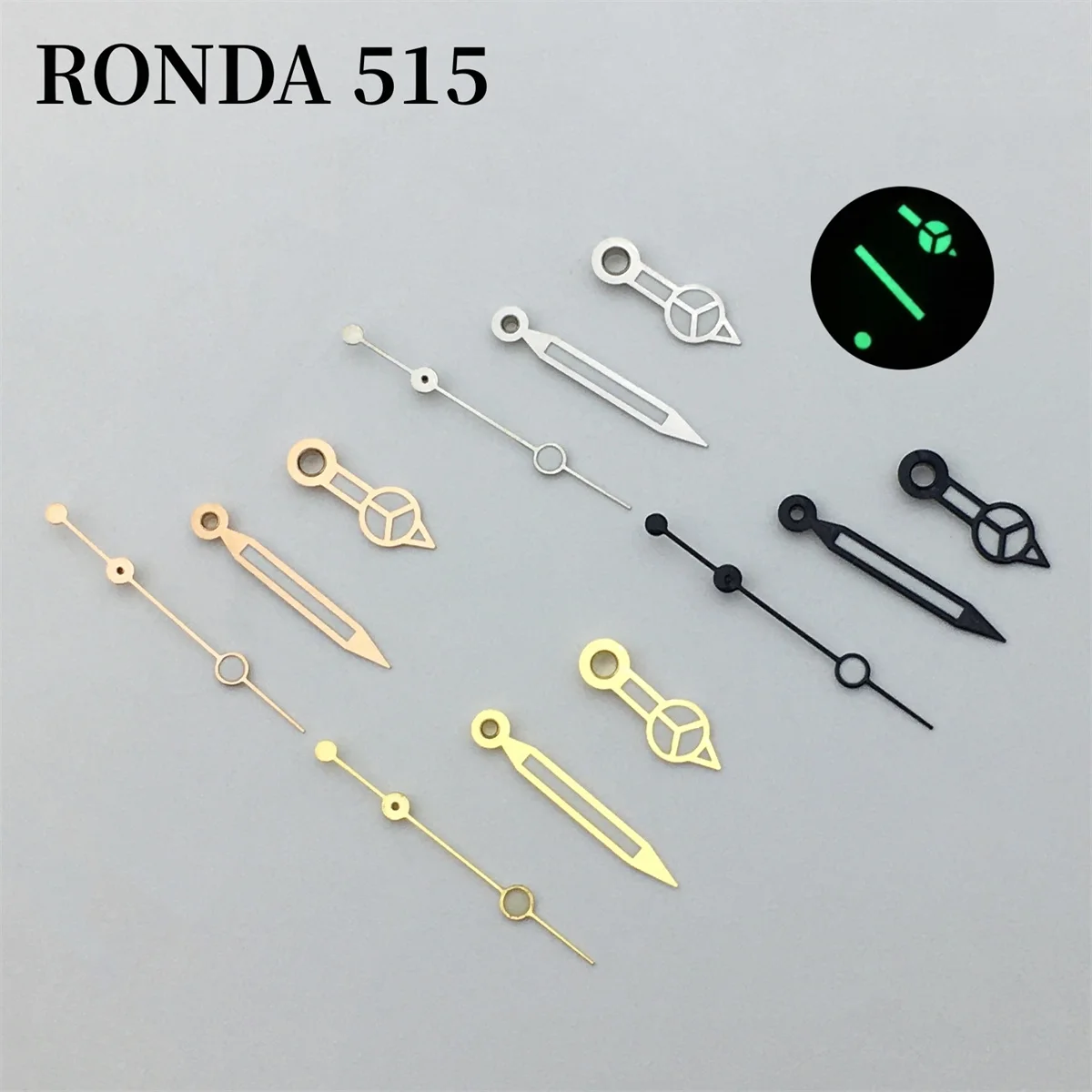 Bliger-ronda 515ムーブメント付きクォーツ時計,発光時計,シルバー,ブラック,ゴールド,ローズ,ゴールド,グリーン