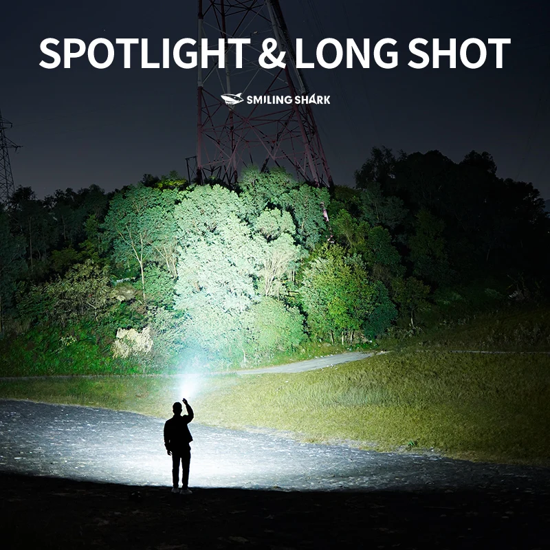 1PC SMILINGSHARK SD5394 LED Pocket Flashlight USB Rechargeable Flashlight Super Bright 3Modes Flashlight Suitable for Outdoor