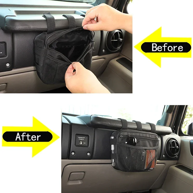 For 2003-2009 Hummer H2 Oxford cloth Black car co-driver passenger handle storage bag finishing bag car accessories interior