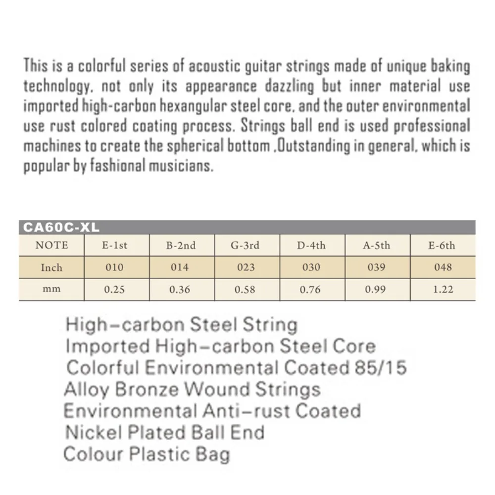 6 sztuk/zestaw Tęczowe struny do gitary akustycznej Struny do gitary Części do gitary Elektryczna gitara Pasek na ramię Kolorowy uniwersalny