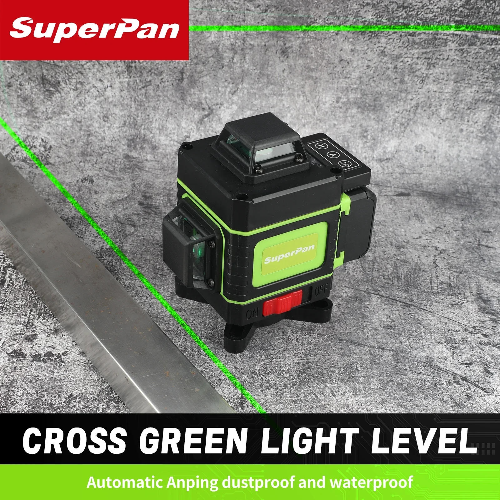 16 Line 4D Laser Level  360°Self-leveling Horizontal and Vertical Cross Super Powerful Green Laser Beams Long endurance