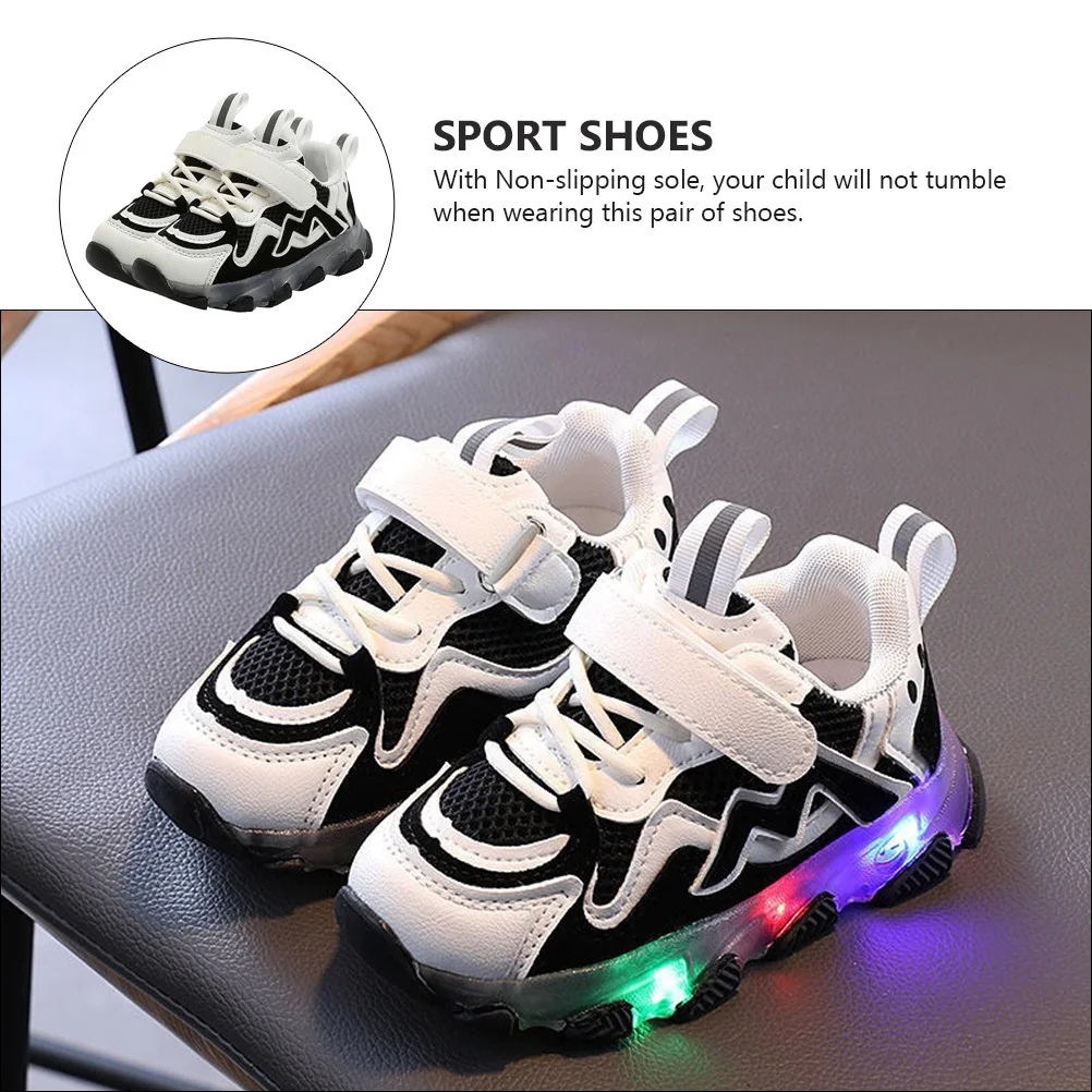 

1Pair Luminous Sneakers Non-Slip Footwear Stylish Sports Shoes for Kids Ideal for All Seasons Glowing Sneakers