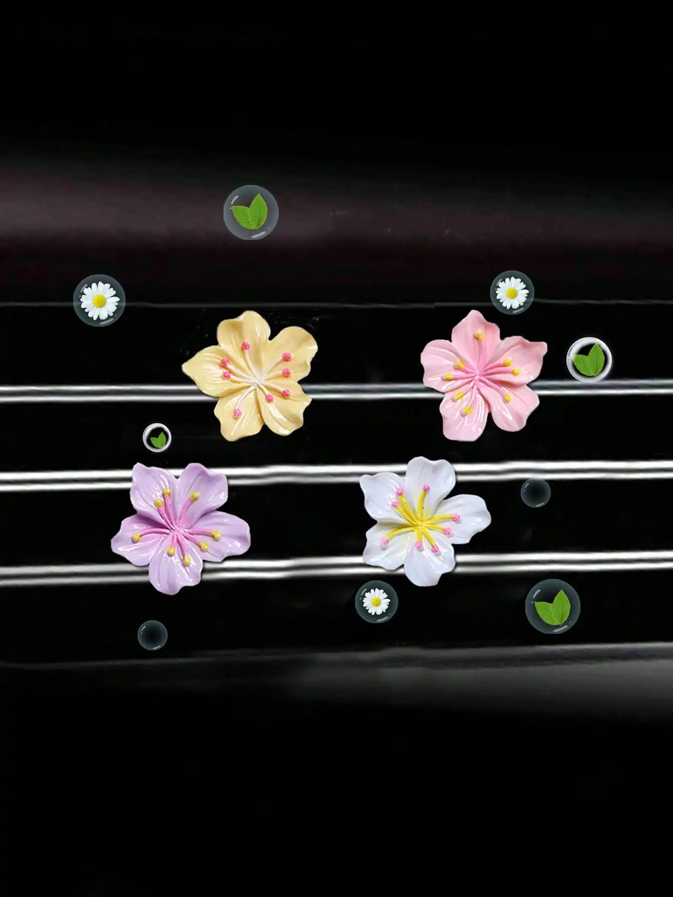 2-Piece Set of Bright Peach Blossom Cherry Blossom Car Air Freshener with Fresh Color image 2
