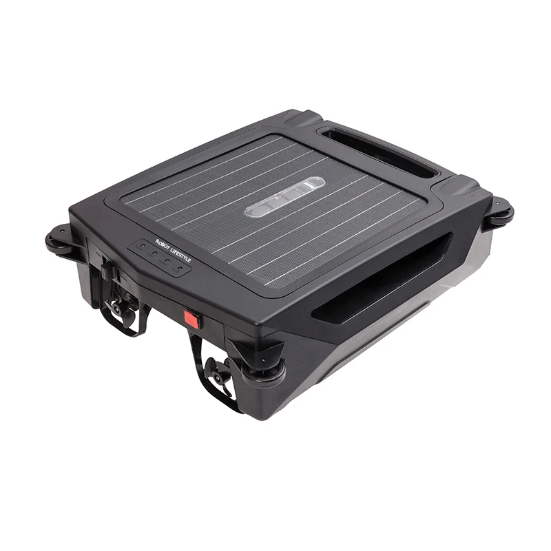 

Automatic Solar Pool Skimmer Robot, Cordless Surface Cleaner with Brush and 2500mAh Battery