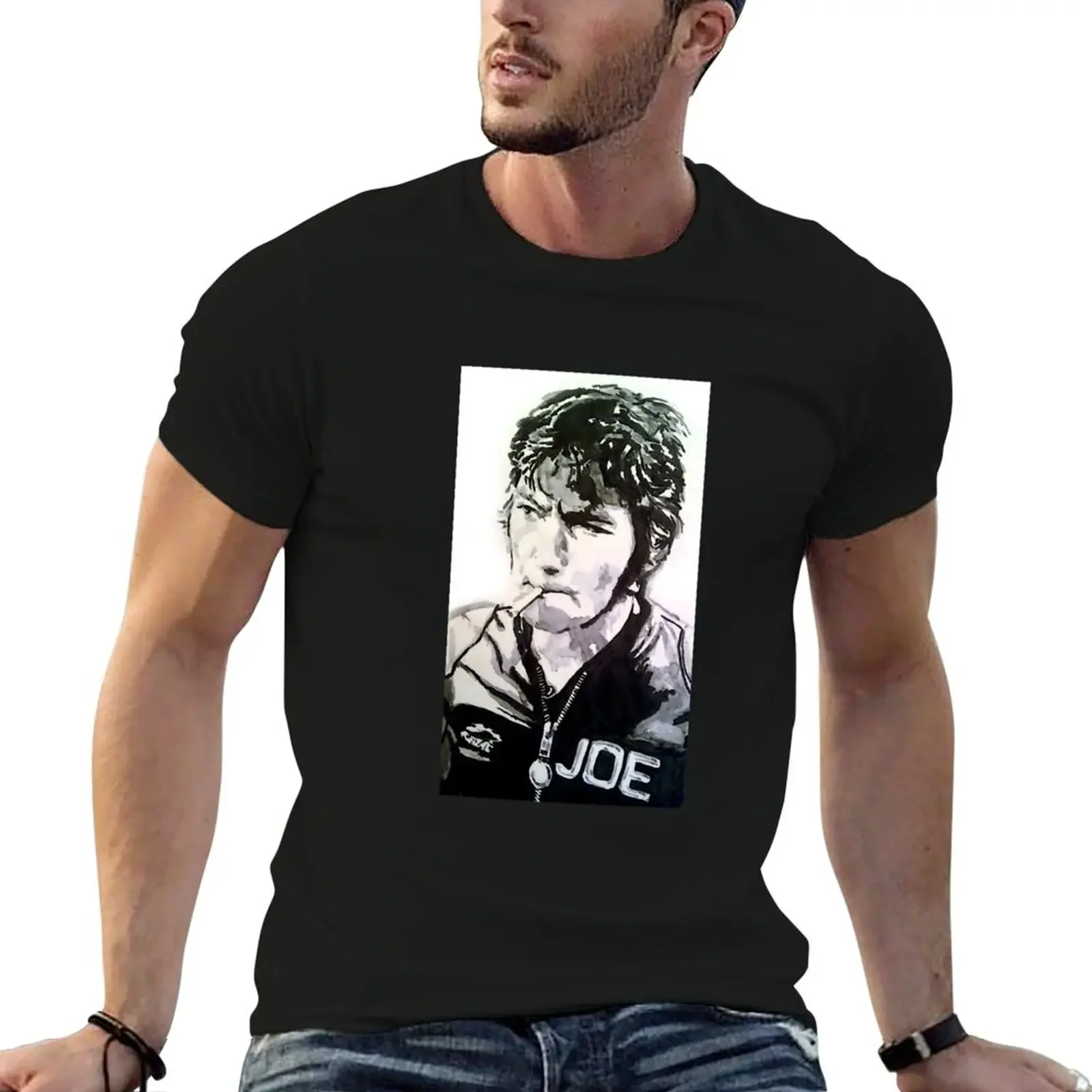 

Joey Dunlop Smoking Isle Of Man Tt Biker Motorcycle T-Shirt plus size tops street wear clothes for men