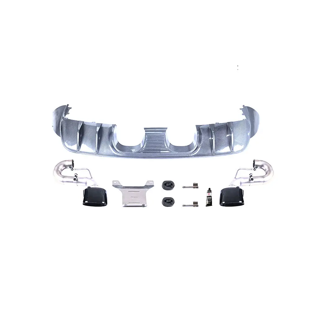 New km 9y0.1 Turbo GT Carbon Fiber Rear Lip with Tail Throat for Cayenne 2018-2024