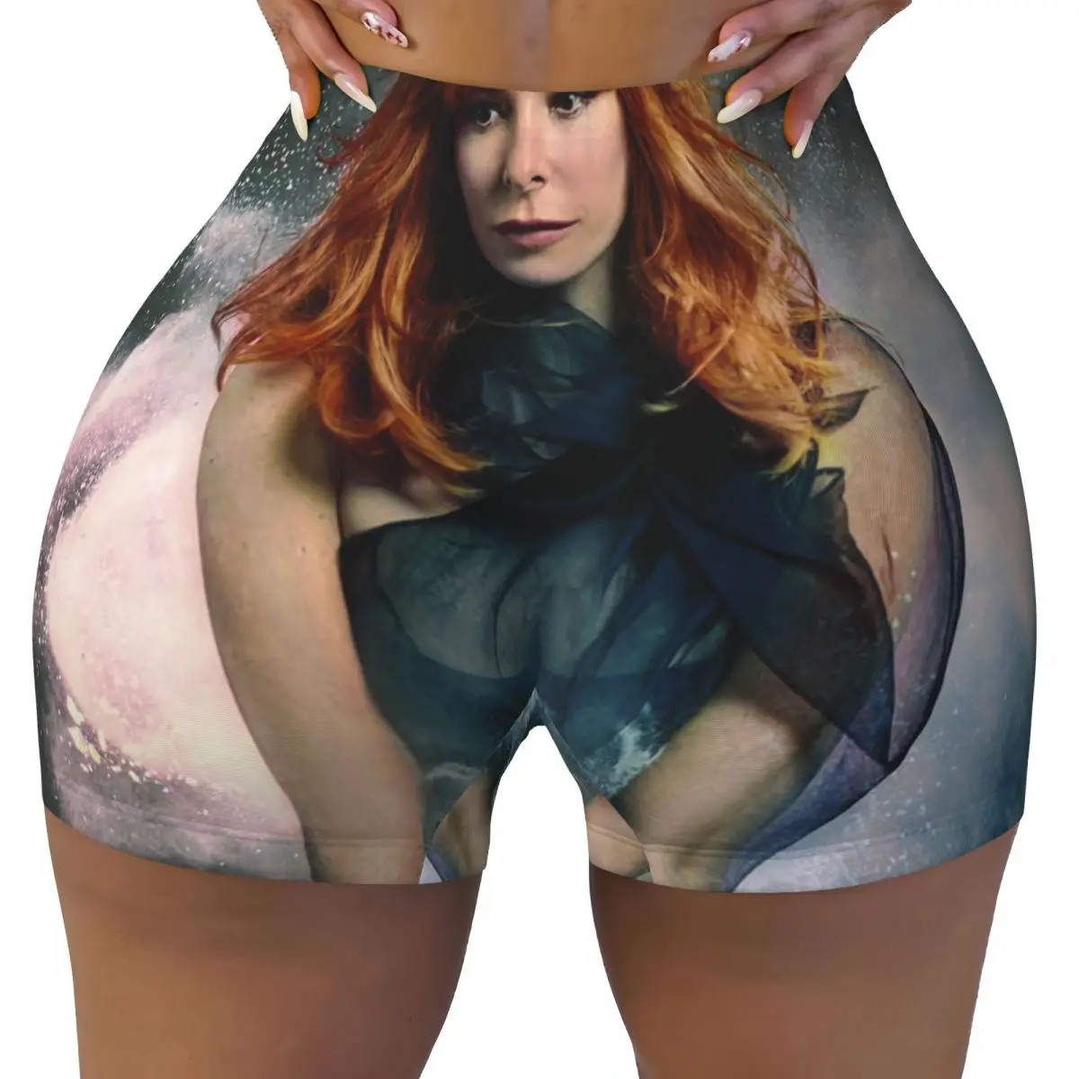 Custom Mylene Farmer Running Volleyball Gym Shorts Women French Singer Athletic Workout Yoga Shorts