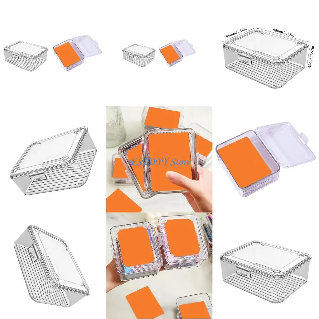

G6DE Clear Cards Holder Case for Various Cards Secure Closures Box Container