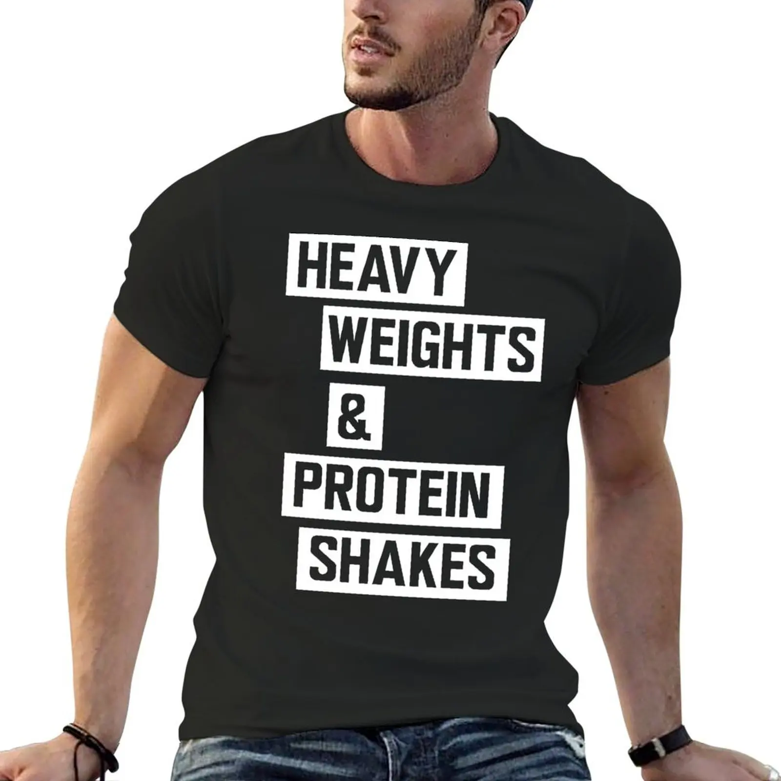 Heavy weights and protein shakes T-Shirt blanks oversized t shirt outfits for men