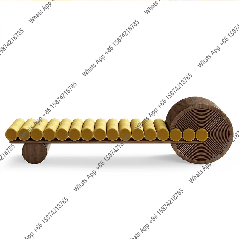 

A Medieval Style Living Room Solid Wood Long Bed Model Room Bedroom Bedside Stool Coat Rack Shoe Changing StoolFurniture Supplie