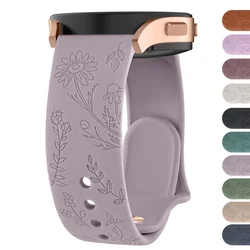 20mm Flower Engraved Bands For Samsung Galaxy Watch 6/5/4/Active 2/5 Pro 45mm 40mm 44mm/Watch 6 4 Classic/Watch 3 41mm Watchband