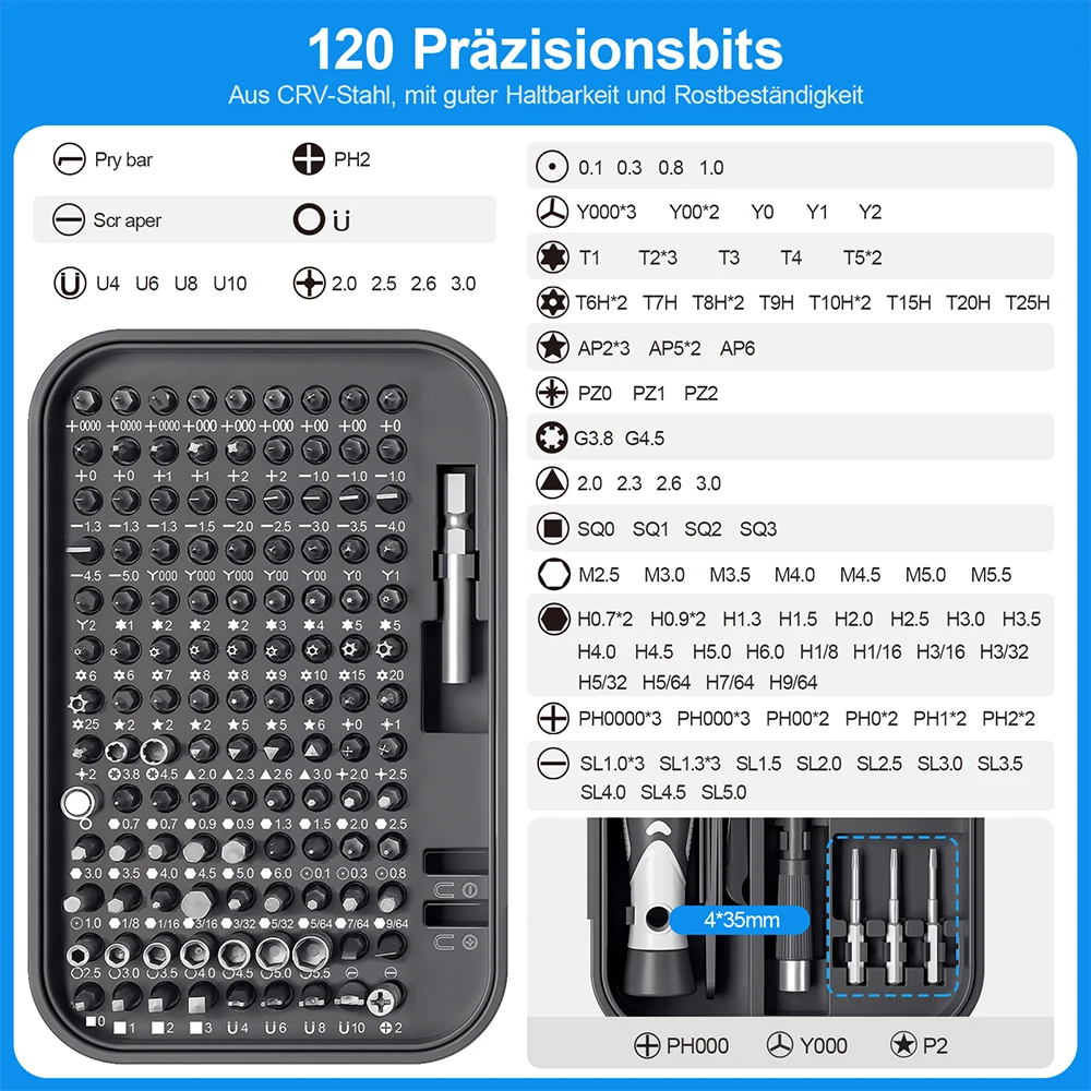 130 in 1 Precision Screwdriver Set Portable Hand Tool Kits Magnetic Bits Mine Small for Xiaomi Mobile Cell Phone PC Watch Repair