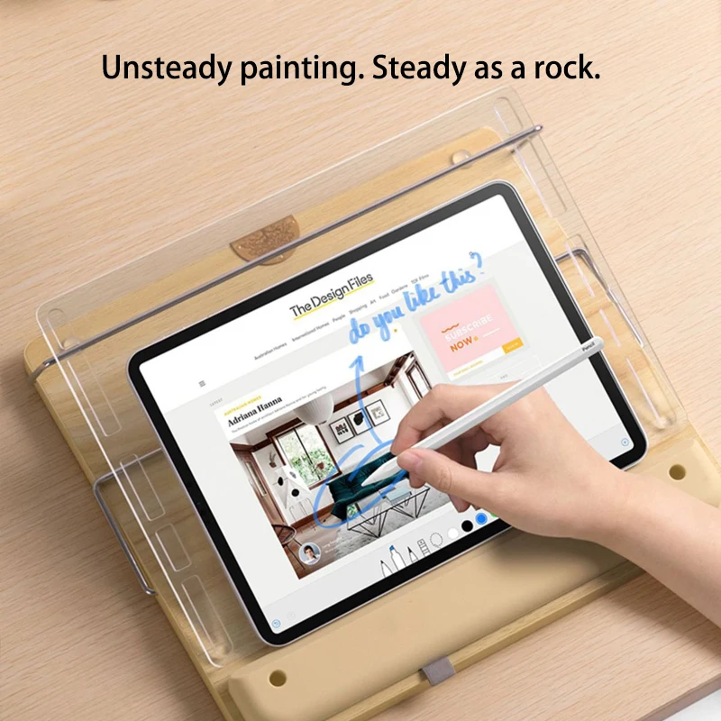 Tablet computer painting stand angle adjustable solid wood desktop support 12.9 inch learning online class special tablet comput