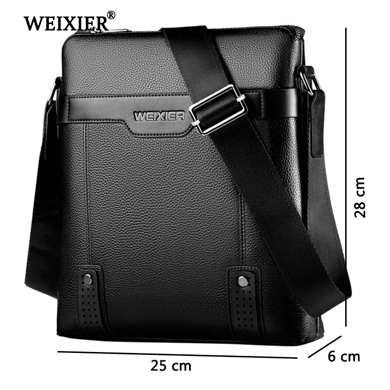 WEIXIER Brand Men\'s Shoulder Bag Fashion Vintage PU Leather Casual Large Capacity Backpack Messenger Male Crossbody bag Business