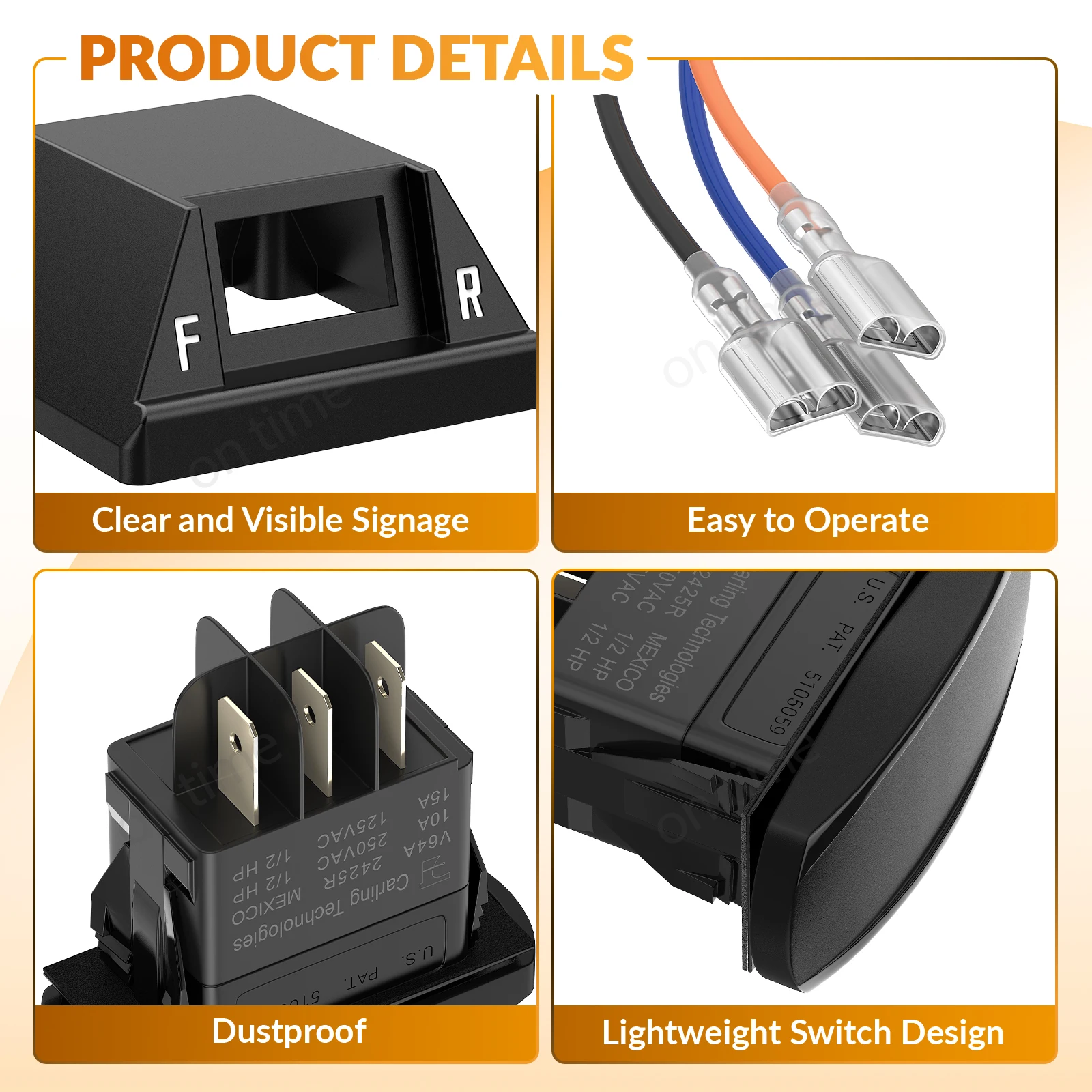 Golf Cart Forward Reverse Rocker Switch and Housing & Wire Assembly Kit for Club Car DS Electric Models 101856001 102266601