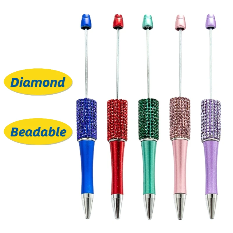 DIY Diamond Ballpoint Pen Creative Hand Appliqué Diamond Plastic Penss Wholesale Gift Pen Luxury Beaded Ballpoint Pen Freebies