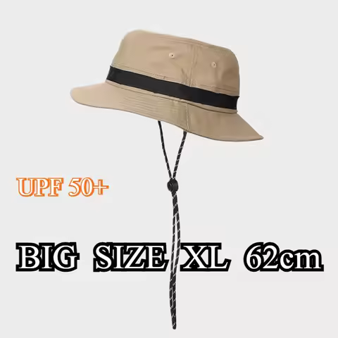 Big Size 62cm Sun Hats Men Bucket Hat UPF 50+ Boonie Hat Women Foldable UV Protection Hiking Fishing Summer Safari Fisherman Hat
