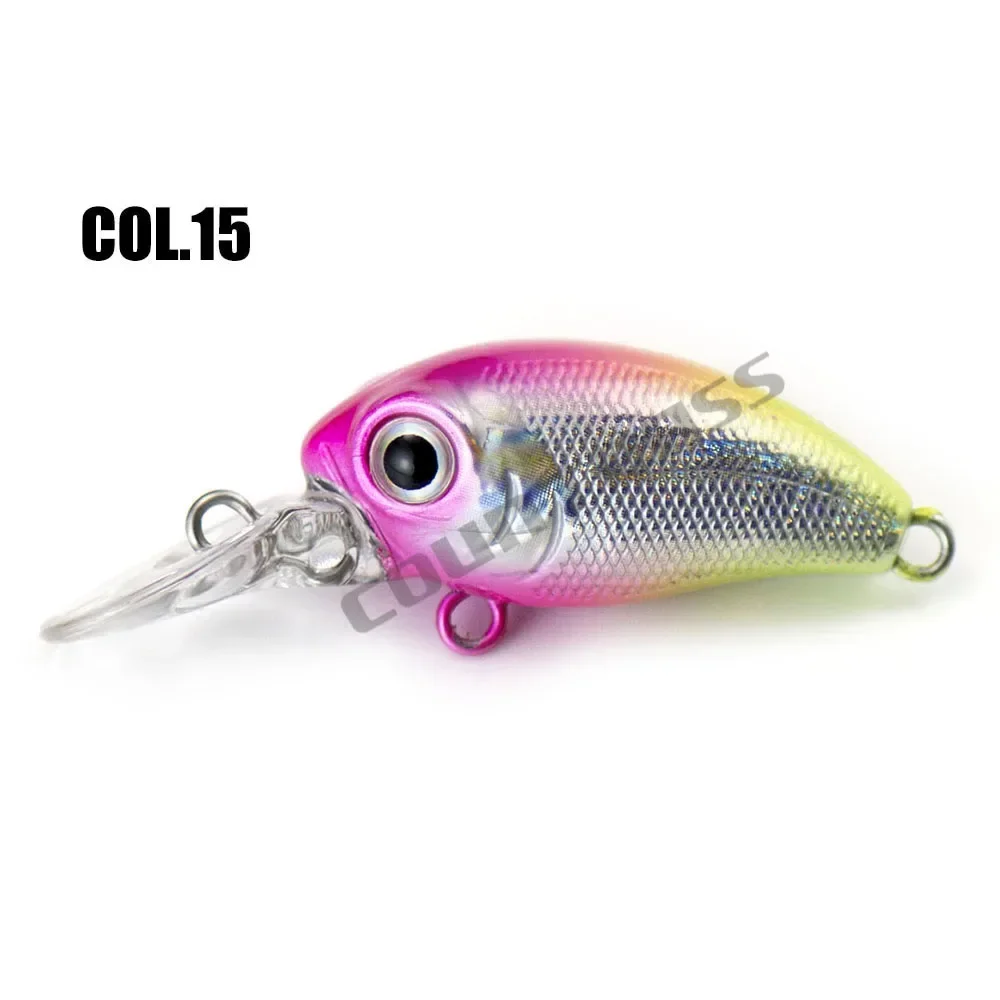 Countbass-señuelos de pesca de plástico duro, cebo de manivela, Wobbler, agua dulce, salmón, tipo de pez, 32mm, 3,2g