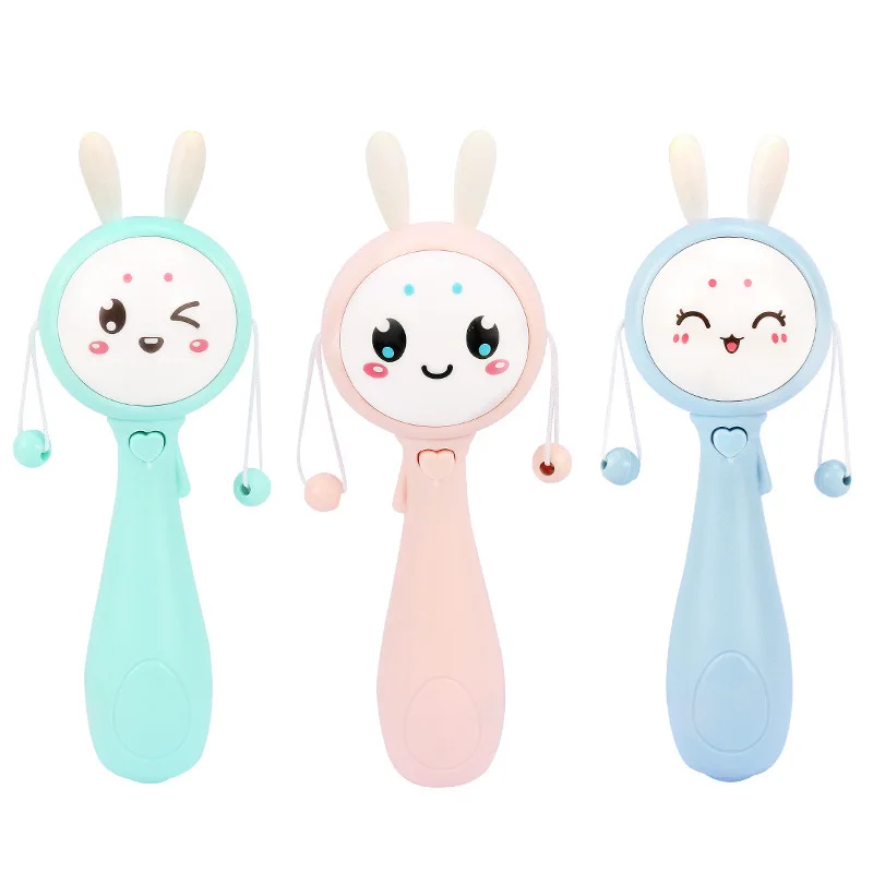 0-3 Year Baby Rabbit Rattle Toy for Teether Newborn Soft Kid Educational Bed Bell Gift Infant MultiFunction Music Weep Tear Drum
