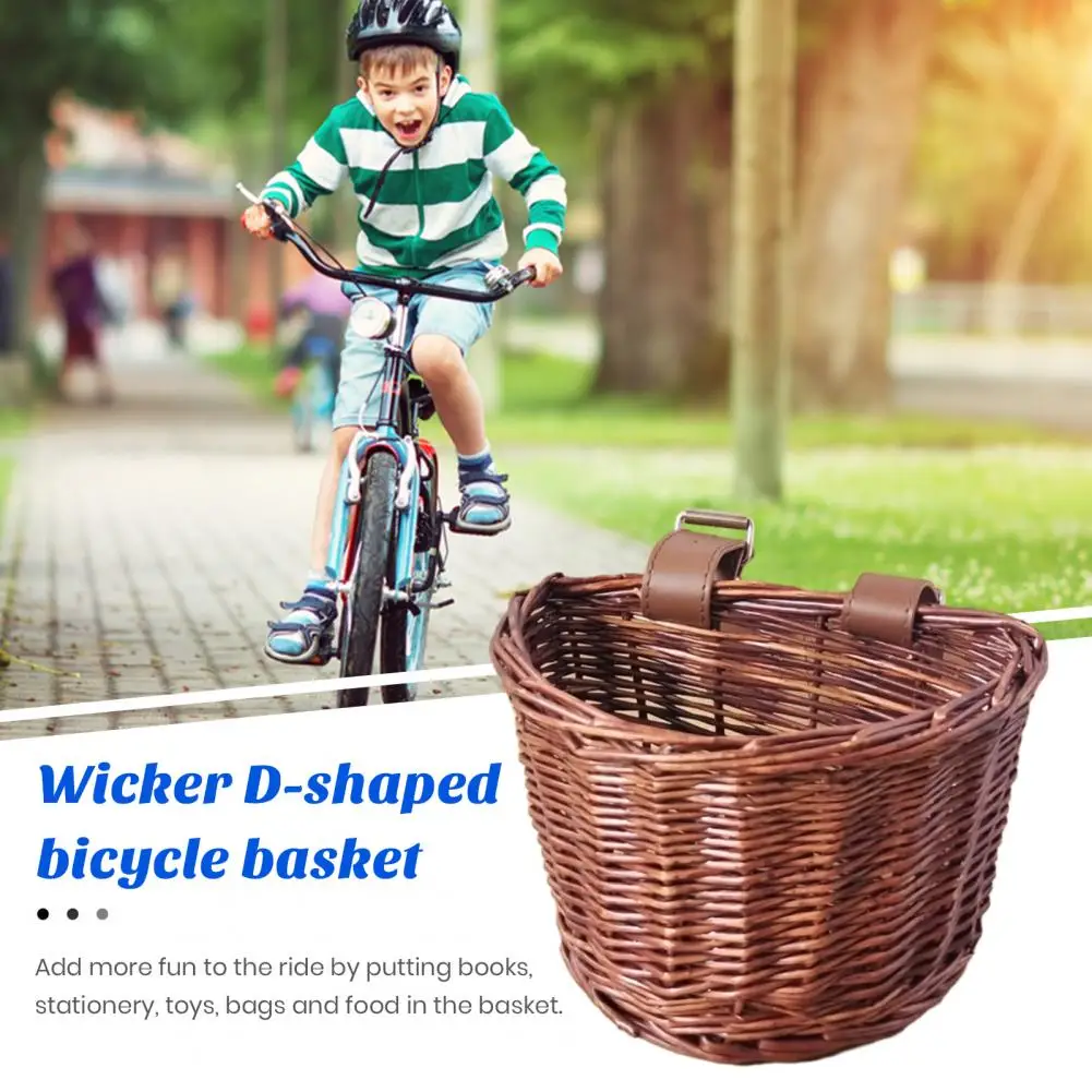 

Bicycle Scooter Basket Bicycle Basket Handmade Woven Rattan Bike Baskets Capacity Strong Load-bearing Front Handle Bicycle