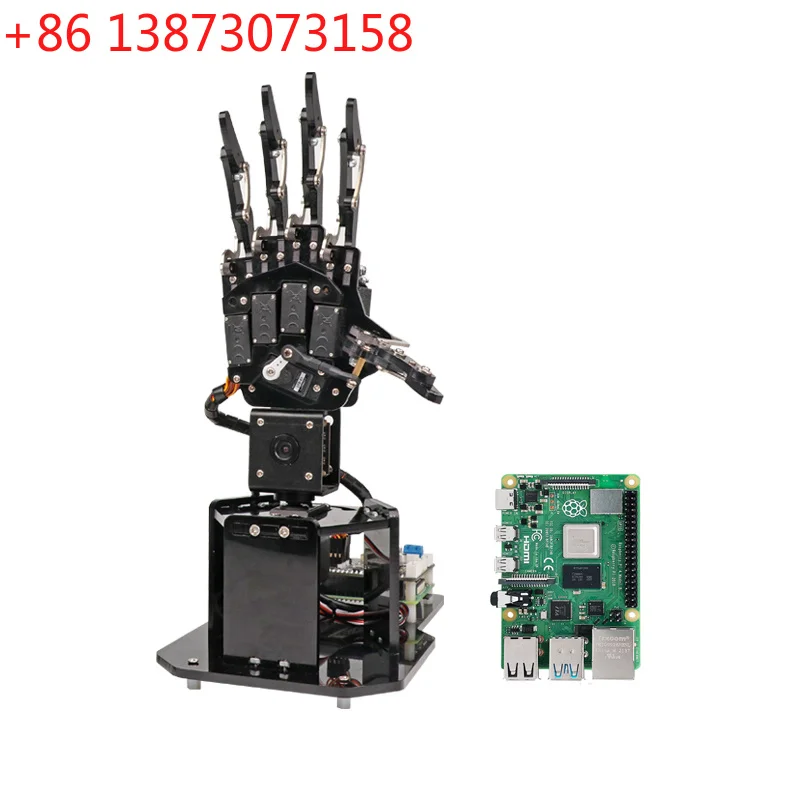 6 Dof Robot Hand with Servo AI Visual Robot Fingers Claw Manipulator Palm for Raspberry Pi 4B Python Programmmable Robot DIY Kit