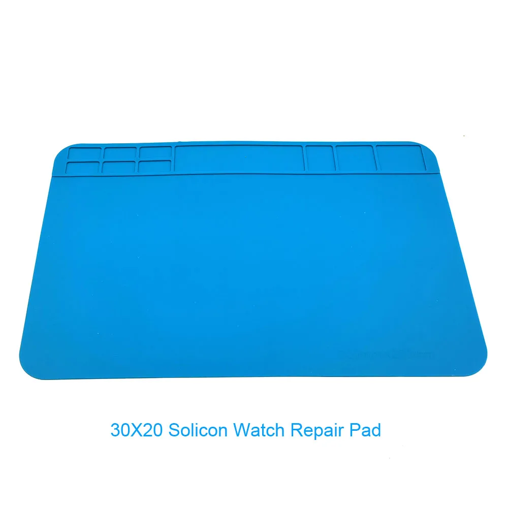 SLP3020 Blue Solicon Gel Watch Repair Cusion Ultra Sof Anti Slip Watch Repairing Pad With Parts Collection Slots For Watchmakers