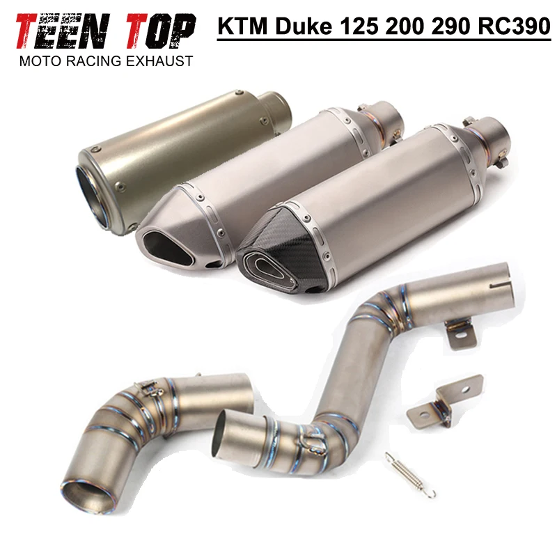 51mm Titanium Alloy Motorcycle Exhaust For KTM Duke 125 200 290 RC 390 2011~2016 Escape Moto Motorcycle Exhaust System Pitbike