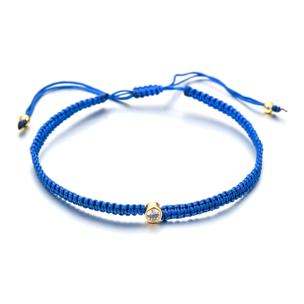 ZMZY Simple Cubic Zirconia Crystal Bracelet Colorful Jewelry Handmade Gift for Women Teen Girl Adjustable Rope Bracelets