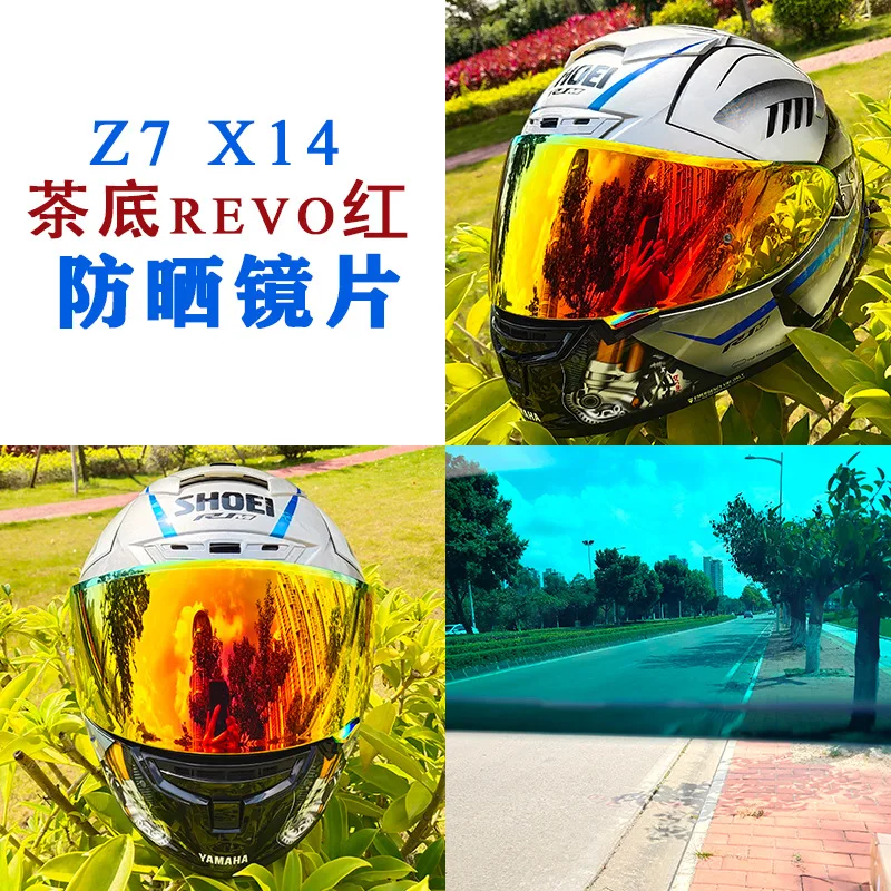 Z7 Helmet Lens SHOEI X14 Full Helmet Shield Revo Gold Red Silver Blue Black Electroplated Aurora Colorful RYD Visors Goggles