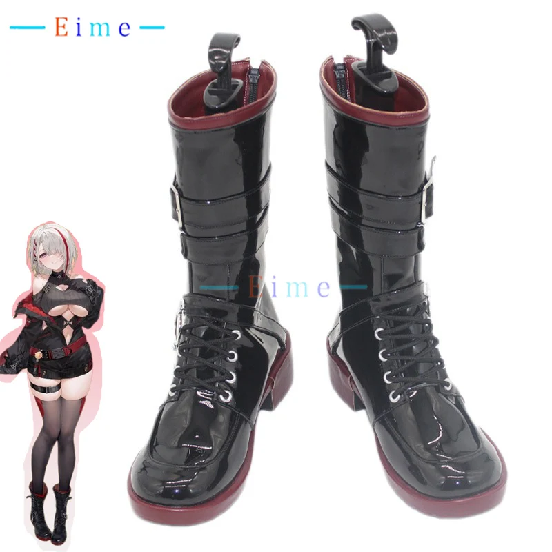 

KMS Duisburg Cosplay Shoes Black Boots Game Azur Lane Accessories Halloween Party Role Play Shoes Custom Made
