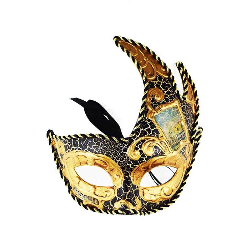 England Style Flame Crack Venetian Men Masquerade Mask Crack Print Hemming Fashion Vintage Women Carnival Easter Party Show Prom 3