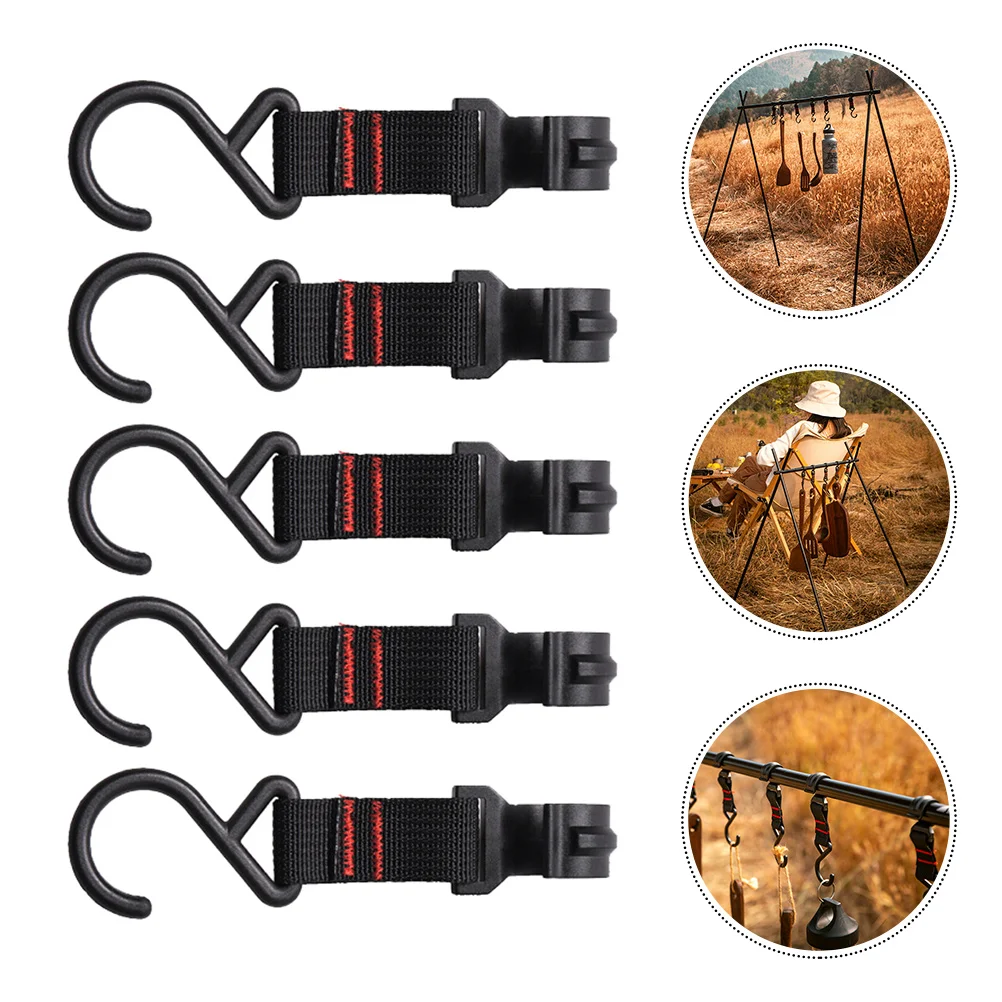 5 Pcs Hook up Hanger Hangers Campsite Storage Strap Camping Hanging Coat Hiking Large