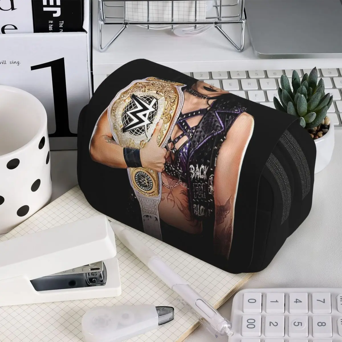 

Она моя мама! Пенал для школьников Rhea Ripley Bootleg Wrestler, коробка для ручек, сумка для канцелярских принадлежностей, сумка-органайзер для ручек